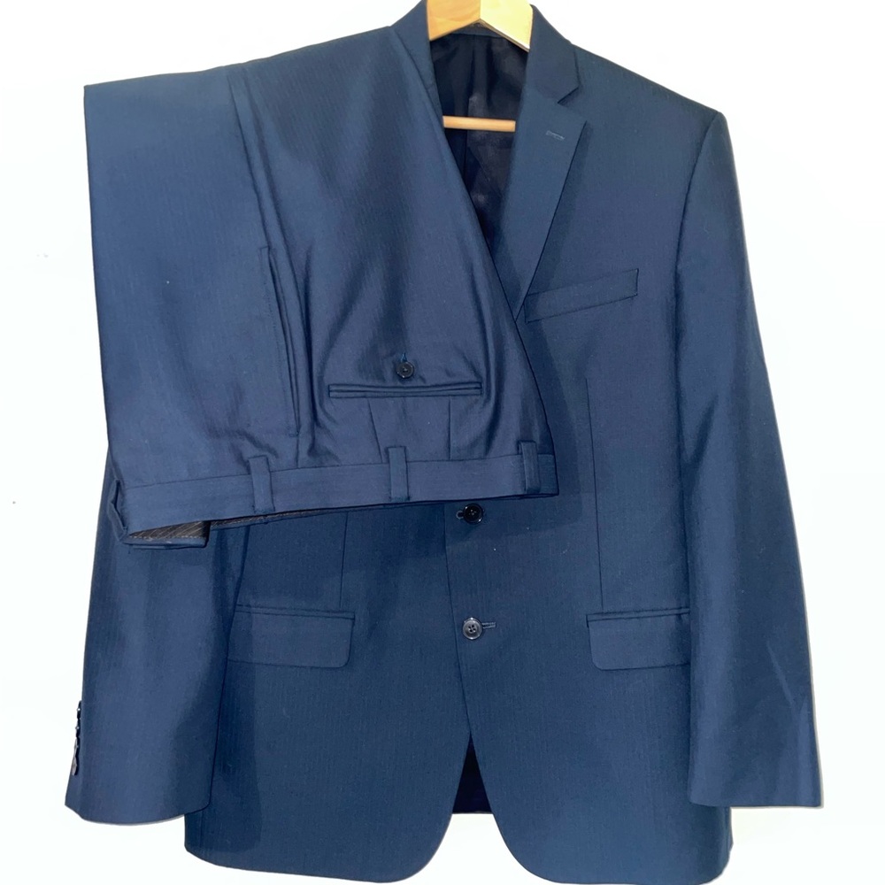 Calvin Klein Blue Suits Classic Tailoring 42R Pants 36x30